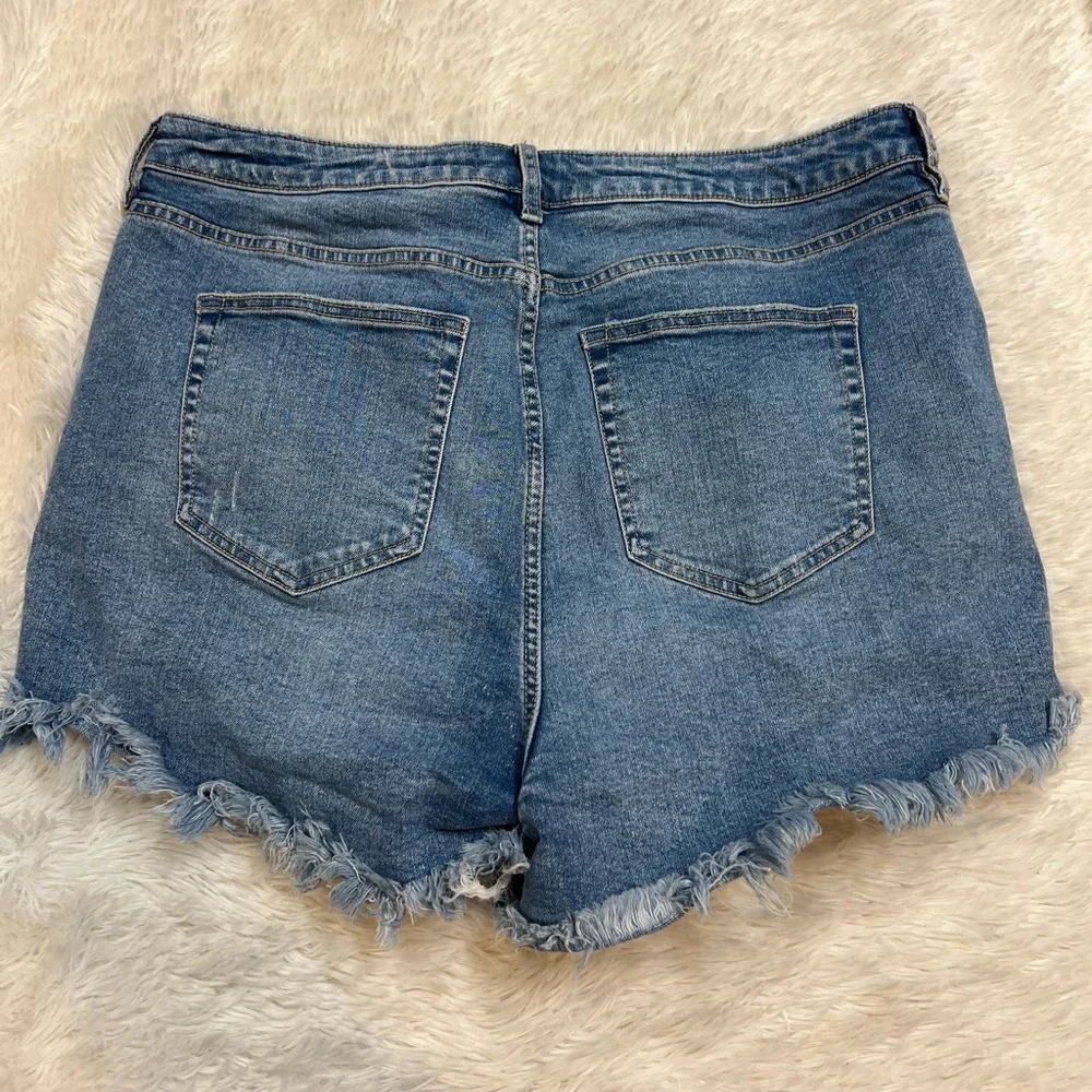 Free People CRVY Vintage High Rise Shorts In Lolita Blue 35 - Picture 4 of 5